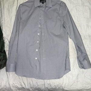 Express Black and White Casual Button Down Shirt